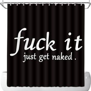 NEW F IT JUST GET NAKED SHOWER CURTAIN WITH HOOKS!